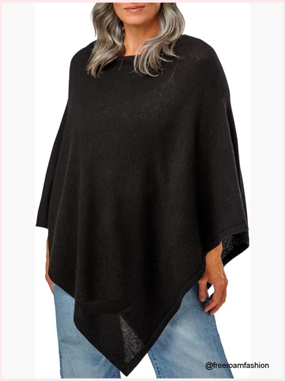 100% Cashmere Knit Poncho Oversized Wrap